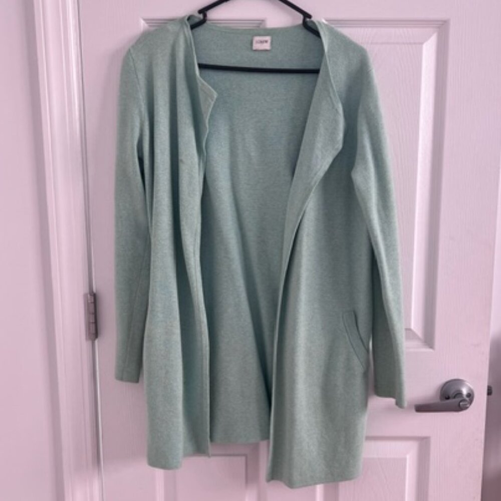J.Crew - Juliette collarless Sweater-Blazer in Mint Green (Small)